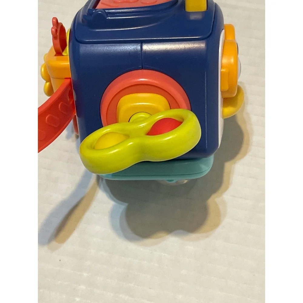 Unbranded Activity Cube‎ Toy Kids Blue Plastic Sensory Busy Box Motor Skills Fun